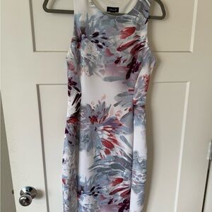 Alexia Admor Red and Gray Sheath Midi Dress Halter Neckline